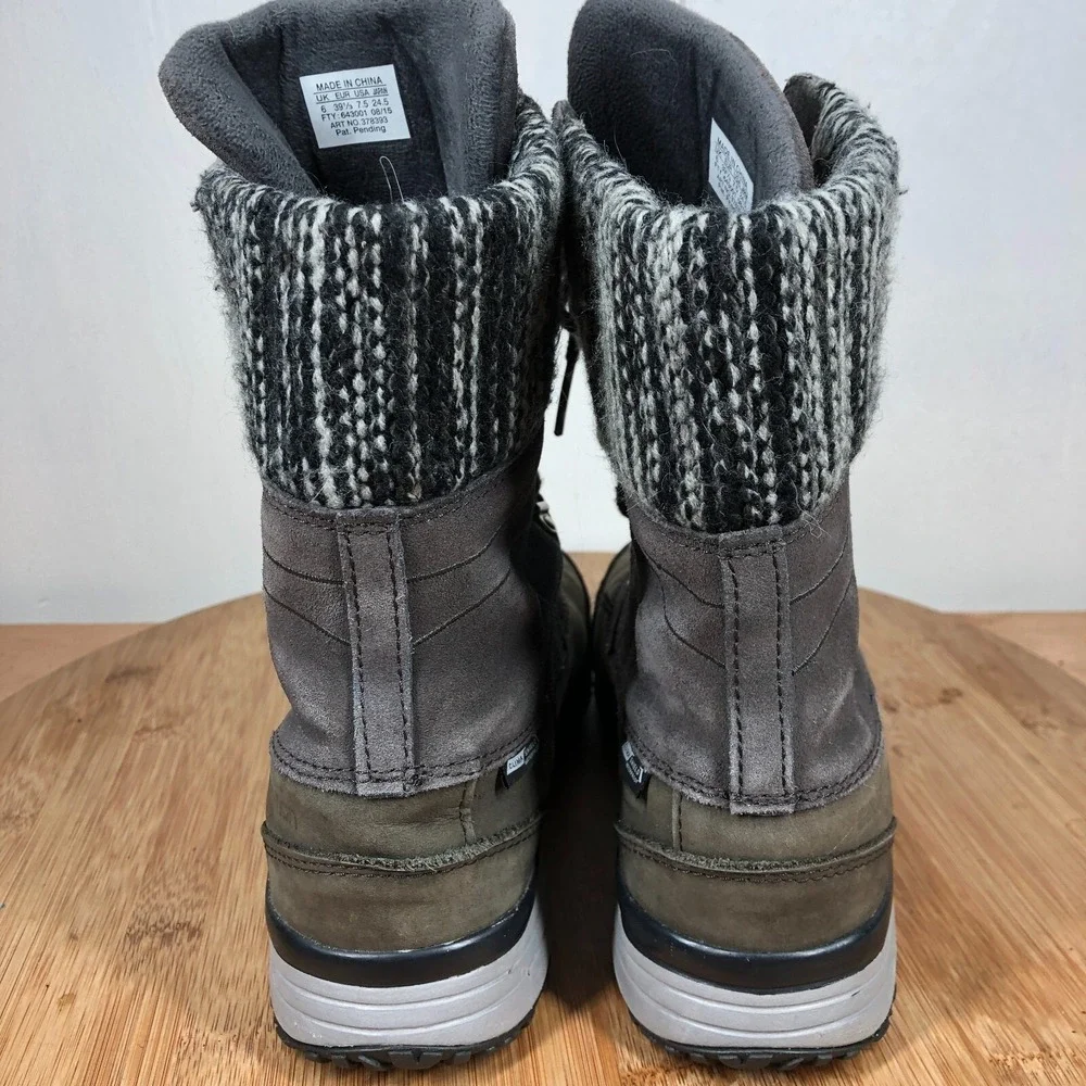 Salomon Hime Womens 7.5 shoes Gray Suede Insulated Winter Mid Calf boots